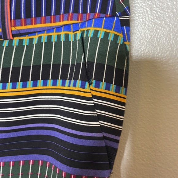LOFT MULTI STRIPE MULTI COLOR WIDE LEG CROP PANTS WITH POCKETS SZ  12P - Picture 6 of 13